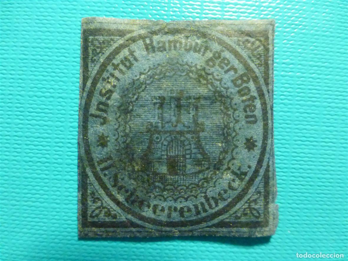 Sellos: Sello Correo Privado Alemania - Hamburgo - A&ntilde;o 1863- Institut Hamburger Boten - H. Scheerenbeck
