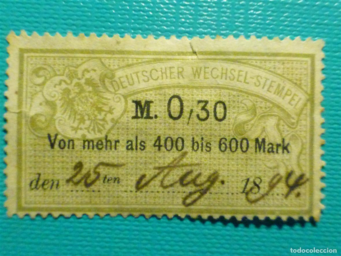 Sellos: Sello Fiscal Alemania- Tasa - P&oacute;liza - Deustcher Wechsel Stempel - M.0,30 - A&ntilde;o 1894