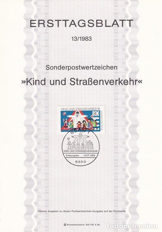 Sellos: Ersttagsblatt 13/1983 Bon - Ni&ntilde;os y tr&aacute;fico - Kind und Strassenverkehr