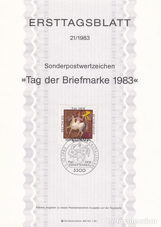 Sellos: Ersttagsblatt 21/1983 Bon - D&iacute;a del sello - Tag der briefmarke 1983