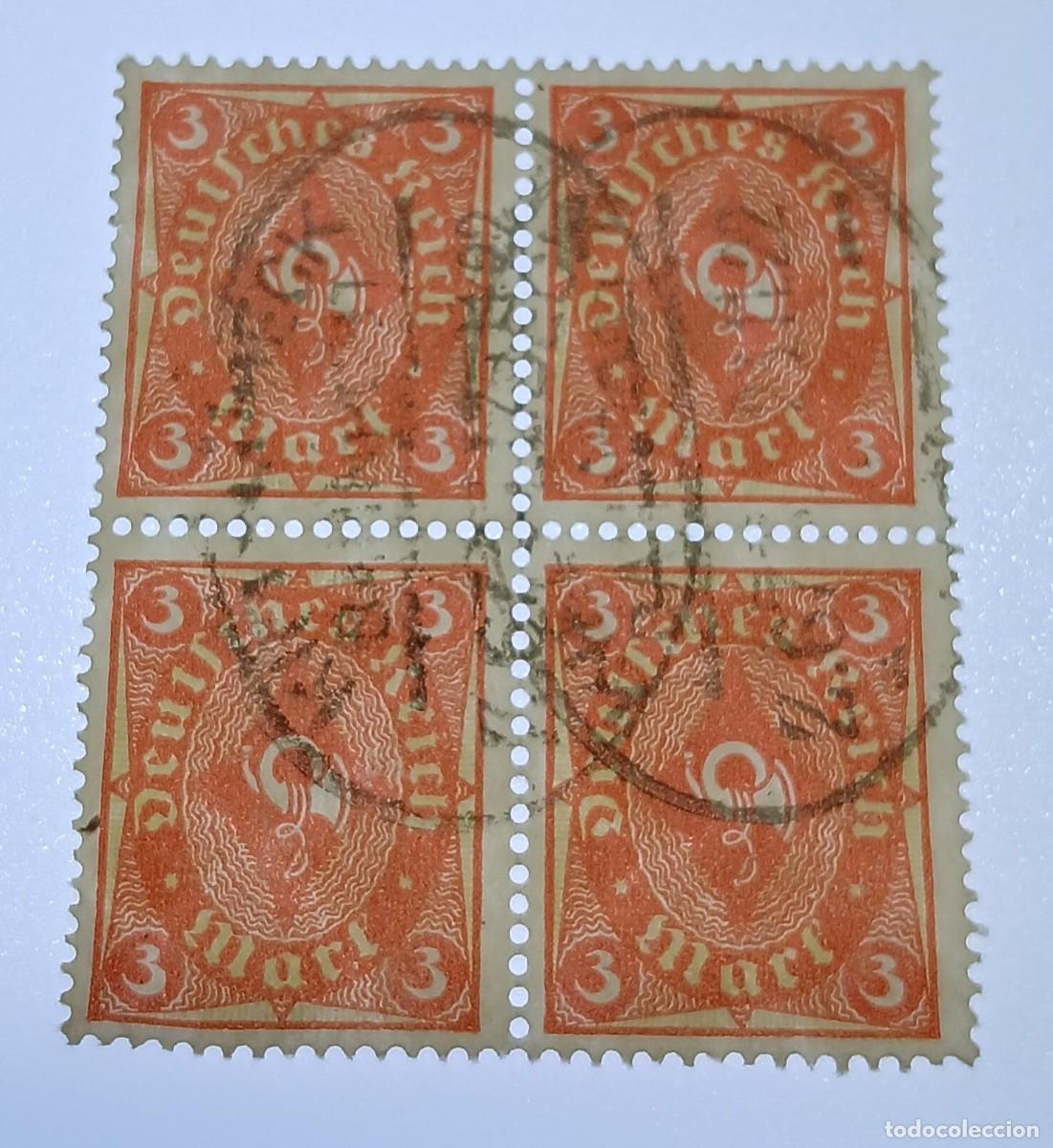 Sellos: Imperio aleman 1921 M192 Bloque matasello banhpost