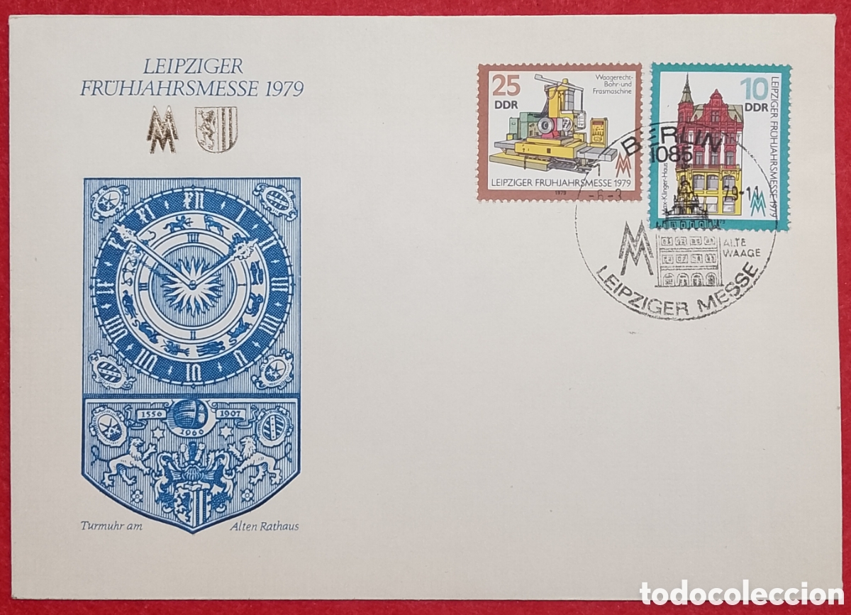 Sellos: Sobre Primer D&iacute;a FDC Alemania Oriental DDR 1979 - Feria de Leipzig