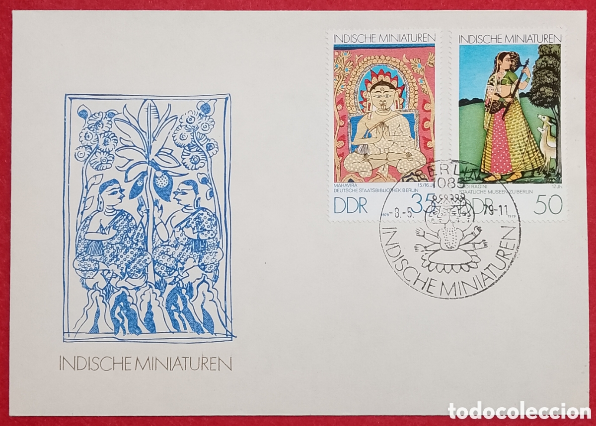 Sellos: Sobre Primer D&iacute;a (FDC) Alemania Oriental (DDR) 1979 - Miniaturas Indias