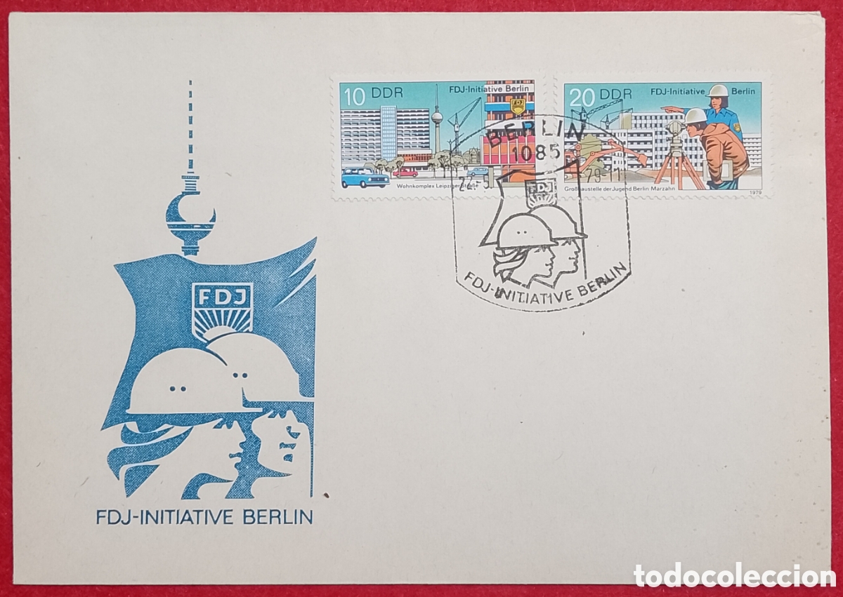 Sellos: Sobre primer d&iacute;a FDC Alemania Oriental DDR 1979 - FDJ-Initiative Berlin
