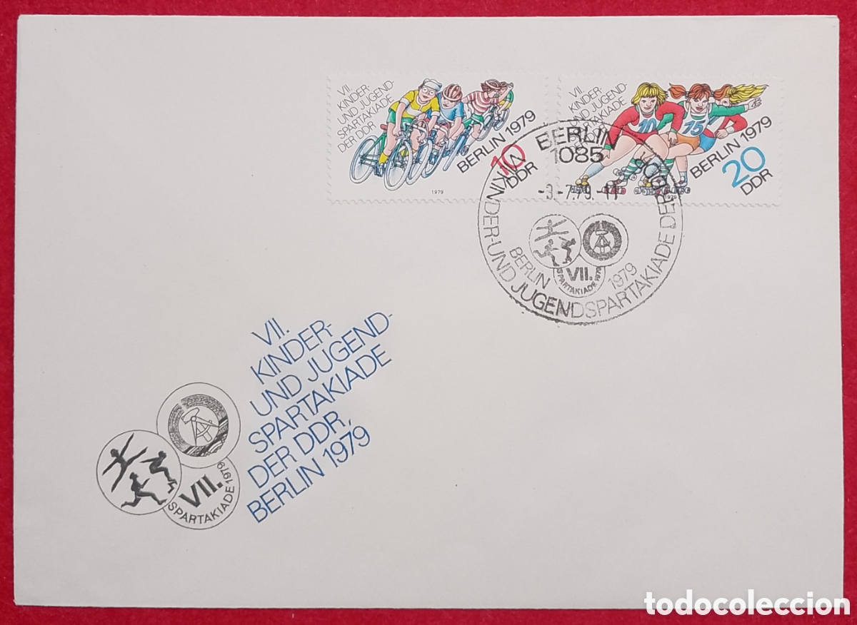 Sellos: Sobre Primer D&iacute;a Alemania Oriental DDR 1979 - VII Espartaquiada Deportes FDC
