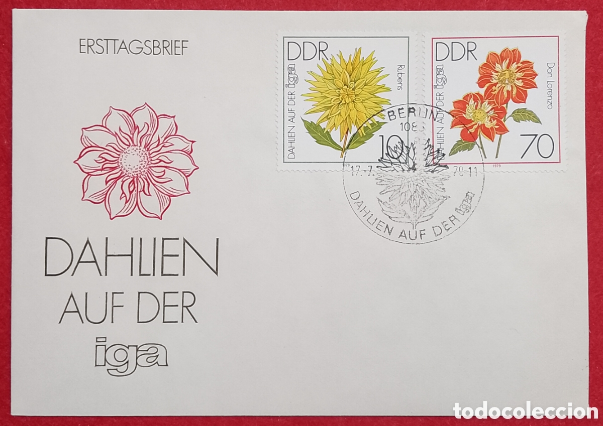 Sellos: Sobre Primer D&iacute;a FDC Alemania Oriental DDR 1979 - Dalias IGA Erfurt