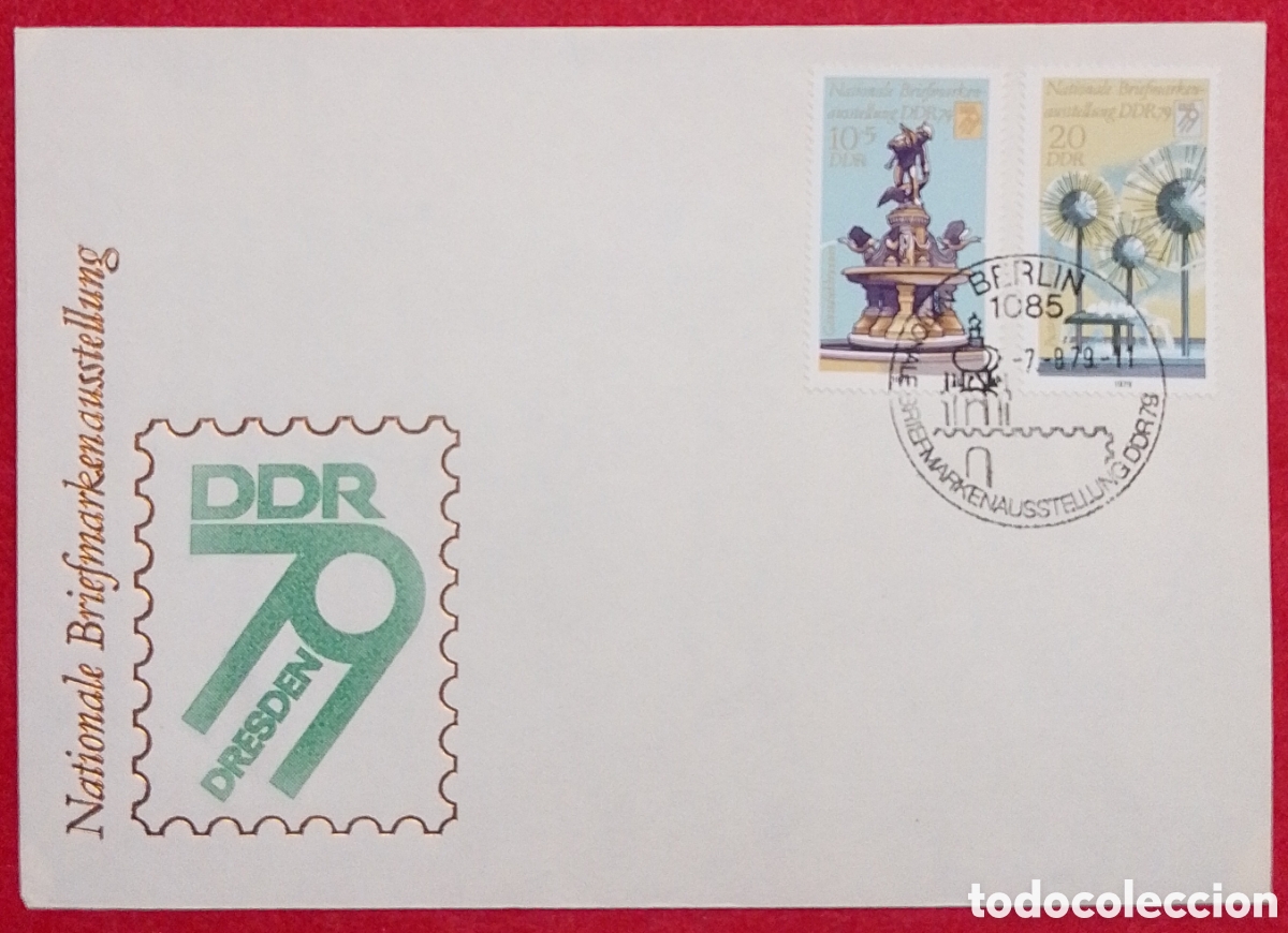 Sellos: Sobre Primer D&iacute;a FDC Alemania RDA DDR 1979 - Exposici&oacute;n Filat&eacute;lica Nacional Dresde