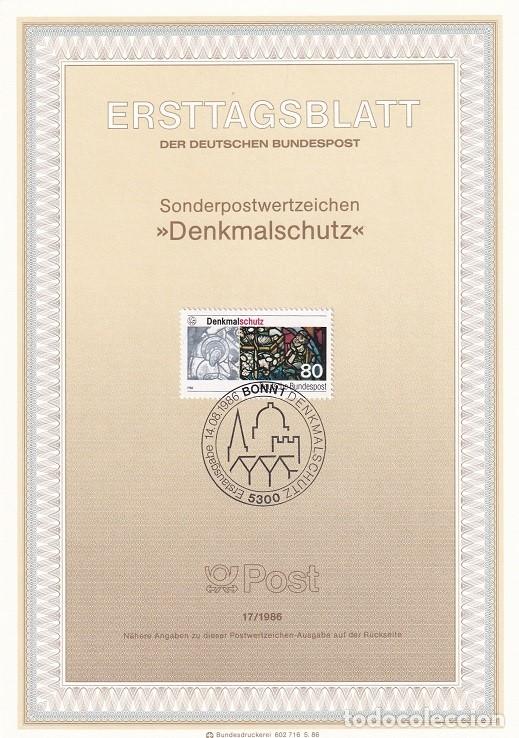 Sellos: Ersttagsblatt 17/1986 Bon - Conservaci&oacute;n de monumentos hist&oacute;ricos - Denkmalschutz
