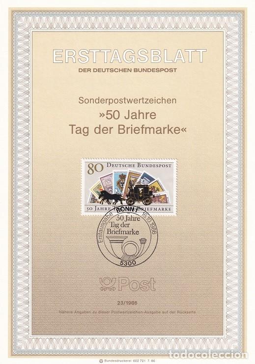 Sellos: Ersttagsblatt 23/1986 Bon / 50 Jahre tag der Briefmarke - D&iacute;a del sello