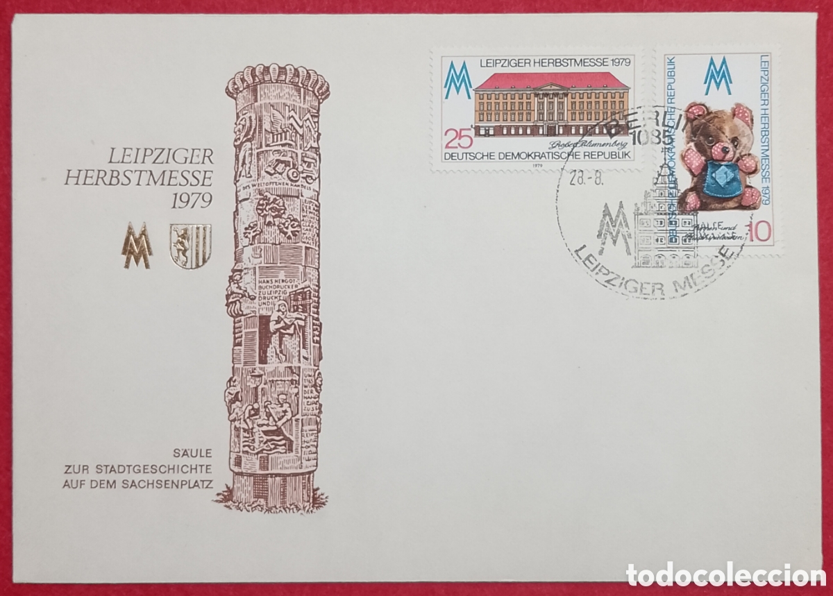 Sellos: Sobre Primer D&iacute;a FDC - Leipziger Herbstmesse 1979 - DDR