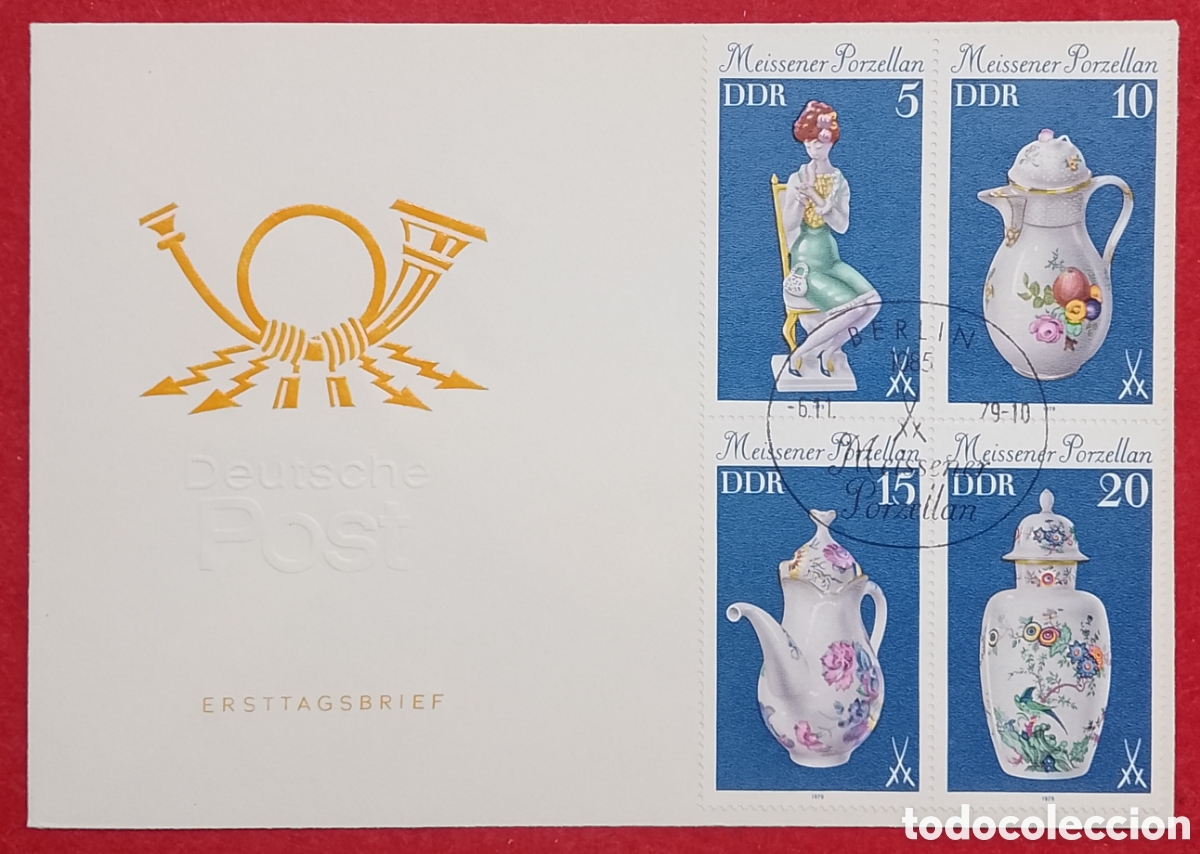 Sellos: Sobre Primer D&iacute;a (FDC) Alemania Oriental (DDR) 1979 - Porcelana de Meissen
