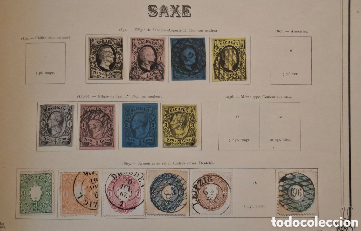 Sellos: Sellos Antiguos de Sajonia Saxe Estados Alemanes