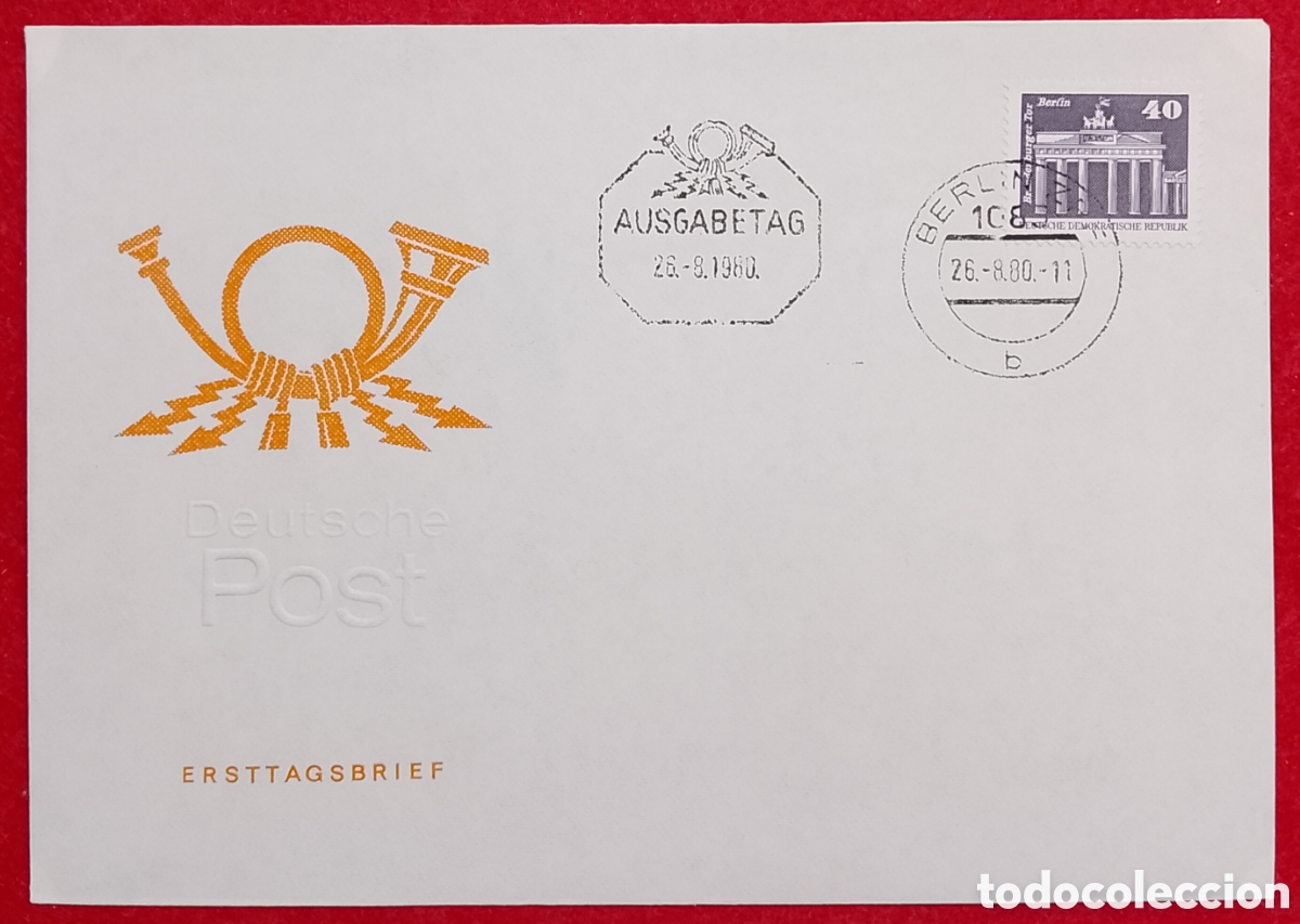 Sellos: Sobre Primer D&iacute;a (FDC) Alemania Oriental DDR 1980 - Puerta de Brandenburgo