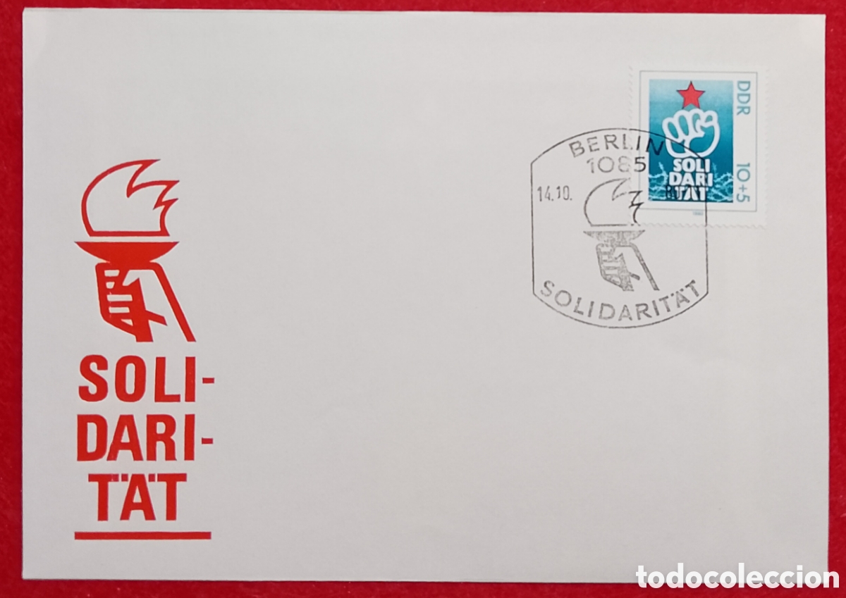 Sellos: Sobre Primer D&iacute;a (FDC) Alemania Oriental (DDR) 1980 - Solidaridad Internacional