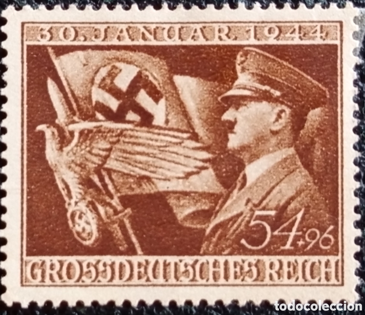 Sellos: Sello Alemania Tercer Reich 11 Anos Poder Hitler 54+96 Pf Pardo 1944 MH