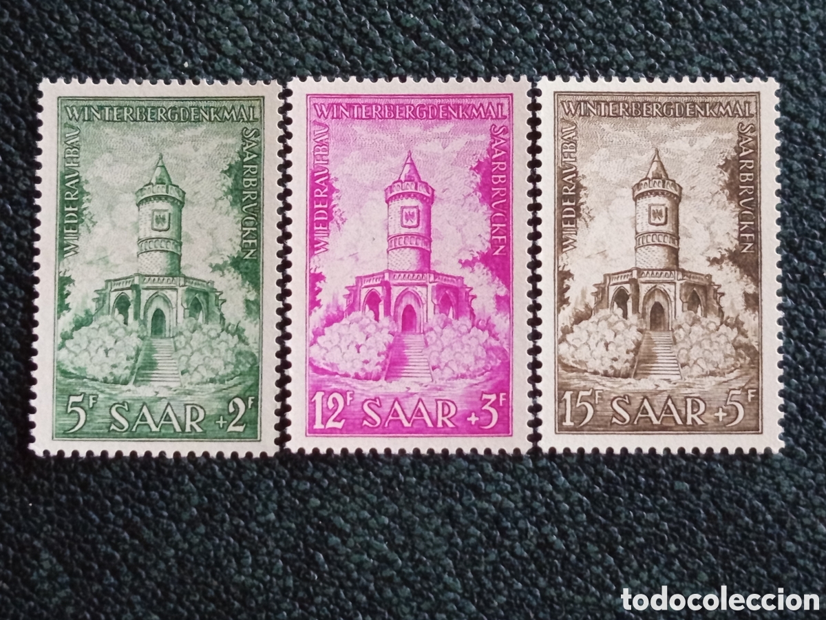 Sellos: Serie Sarre Saarland Reconstruccion Winterberg Saarbr&uuml;cken 1954 MNH