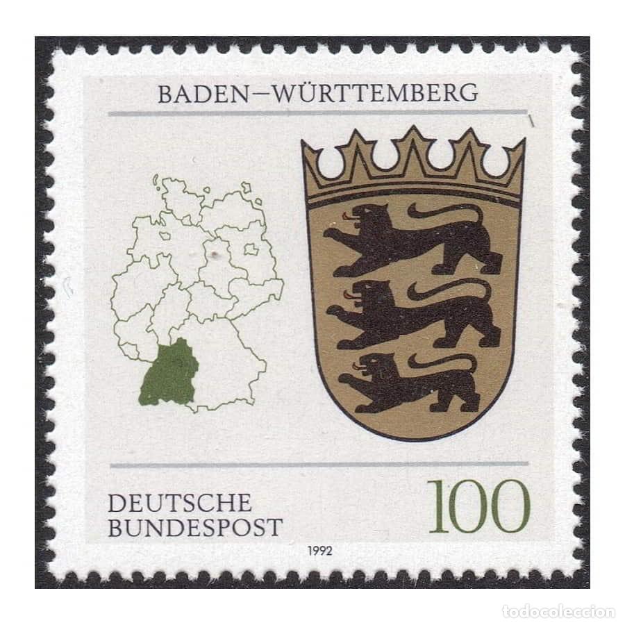 Sellos: Alemania 1992 [SLL] Escudo de Baden-W&uuml;rttemberg 100 PF (MNH)
