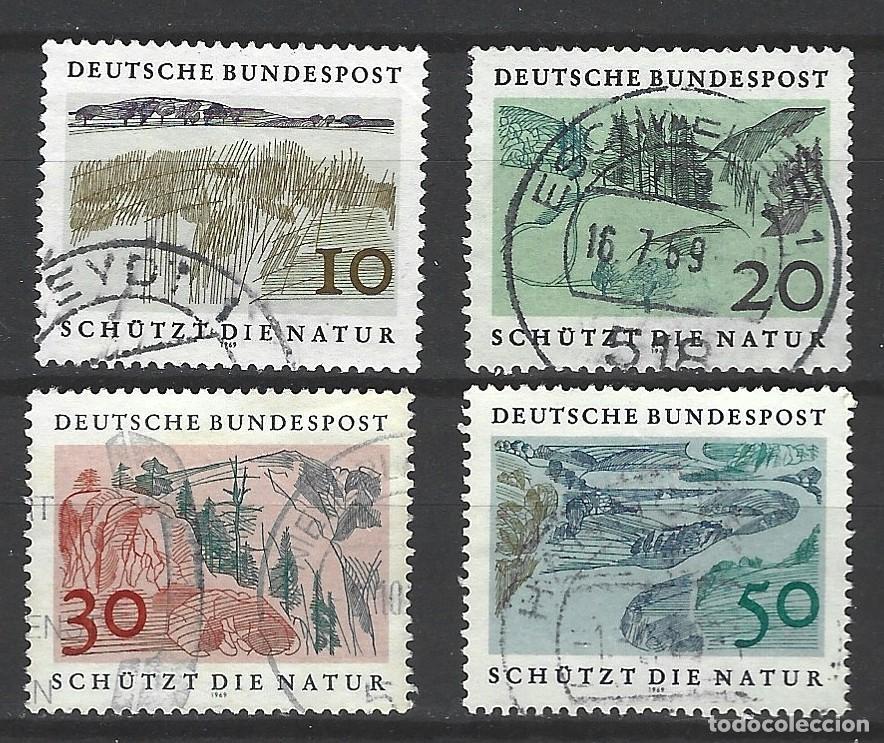 Sellos: ALEMANIA - 1969 - MI 591/94 - SERIE COMPLETA - PROTEGE LA NATURALEZA - 4 SELLOS USADOS - CAT. 0,75 &euro;