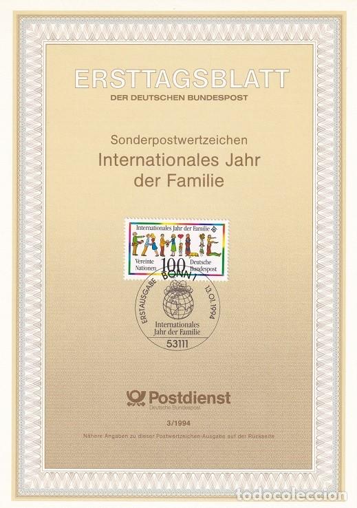 Sellos: Ersttagsblatt 3/1994 Bon / Internationales Jahr der Familie - A&ntilde;o Internacional de las Familias