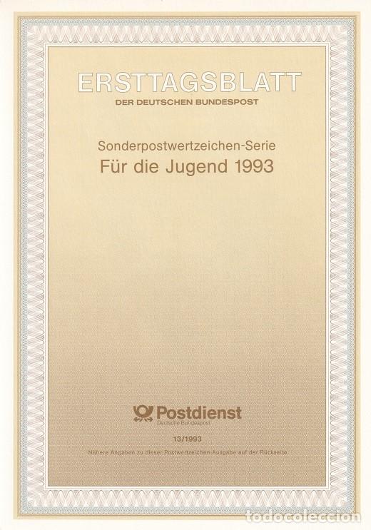 Sellos: Ersttagsblatt 13/1993 Bon / F&uuml;r die Jugend 1993 - Pro juventud Insectos &middot; Rosal&iacute;a de cuerno largo ..