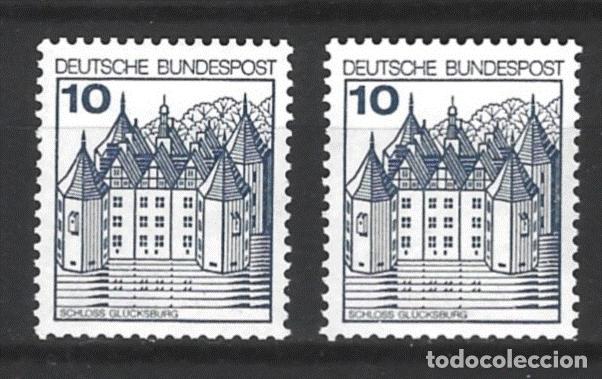 Sellos: ALEMANIA - CASTILLO GLUECKSBURGO - PAREJA BASICO 10 PFENNIG DE UN ROLLITO NUMERADOS - SIN USAR