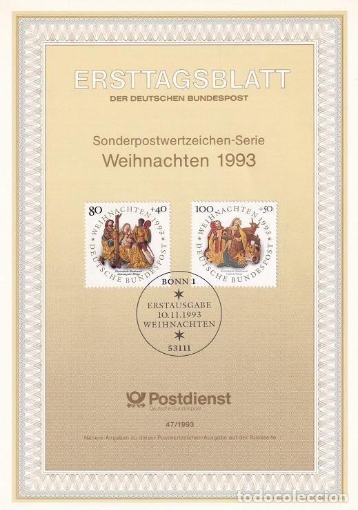 Sellos: Ersttagsblatt 47/1993 Bon / Weihnachten 1993 - Navidad &middot; Altar de la iglesia del monasterio de Bla..