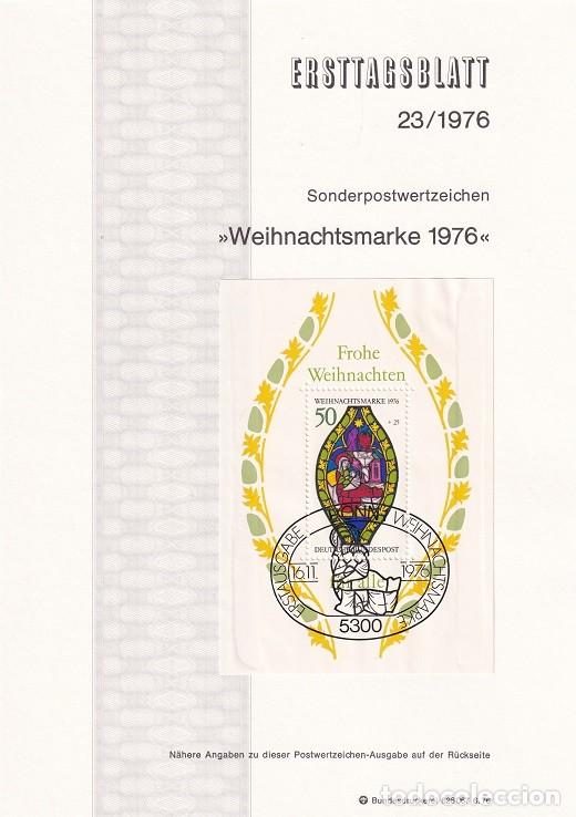 Sellos: Ersttagsblatt 23/1976 Alemania Bon / Weihnachtsmarke 1976 - Navidad