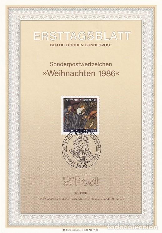 Sellos: Ersttagsblatt 26/1986 Bon / Weihnachten 1986 - Navidad