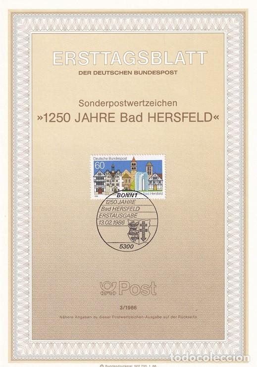 Sellos: Ersttagsblatt 3/1986 Bon - 1250 Aniversario de la ciudad de Bad Hersfeld - 1250 Jahre Bad Hersfeld