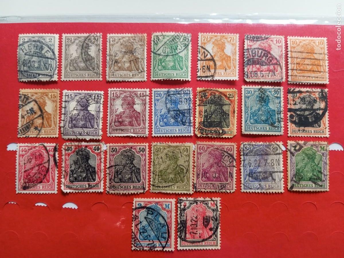 Sellos: ALEMANIA, GERMANIA, LEYENDA DEUTSCHE REI