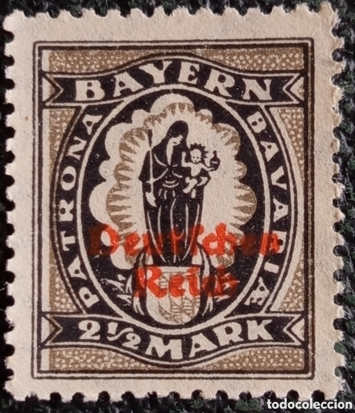 Sellos: Baviera 1920 Sobrecarga Deutsches Reich 2&frac12; Mark Patrona Bavariae - Michel #169 MH