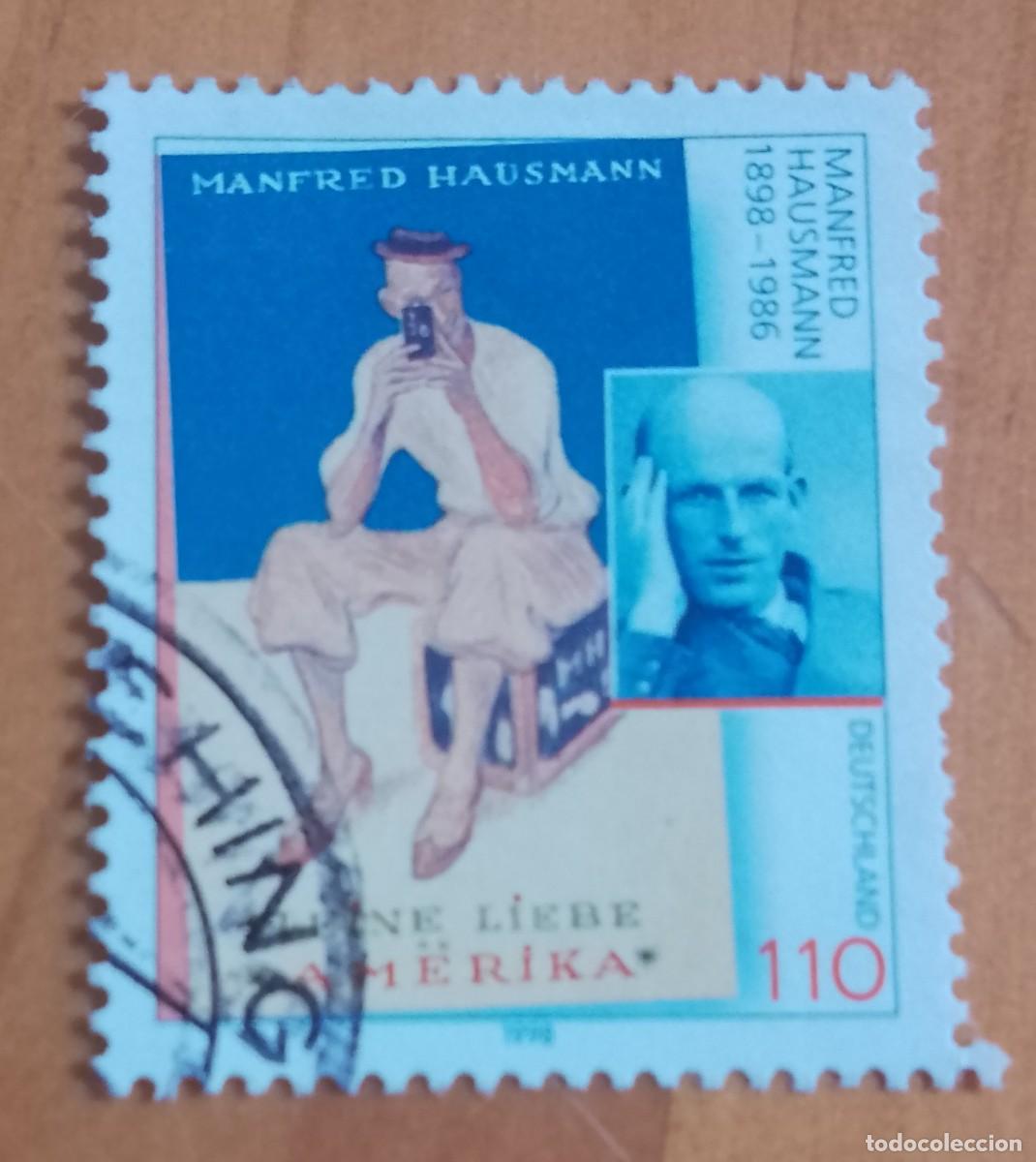 Sellos: ALEMANIA - V/F 100 - A&Ntilde;O 1998, MANFRED HAUSMANN, ESCRITOR