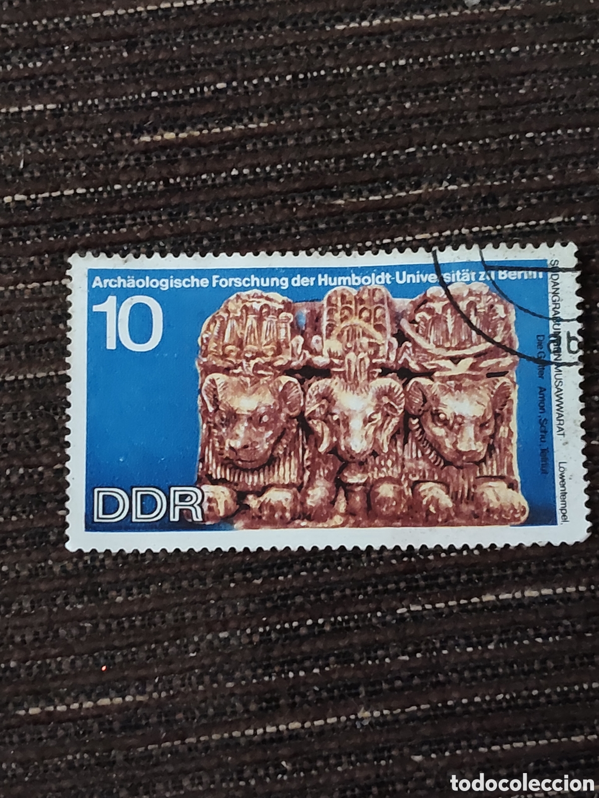 Sellos: Sello de la DDR templo del Le&oacute;n en Musanwwarat (Sudan) 1970