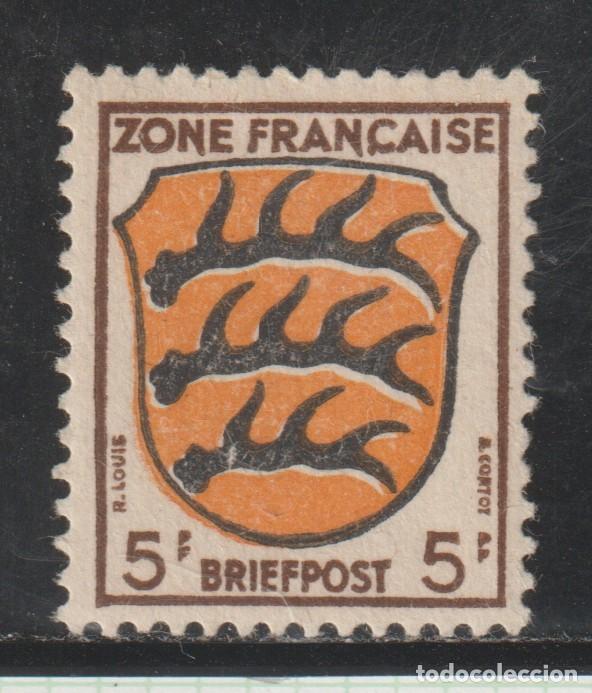 Sellos: ALEMANIA - ZONA FRANCESA // YVERT 3 // 1945 ... NUEVO CON RASTRO DE FIJASELLOS