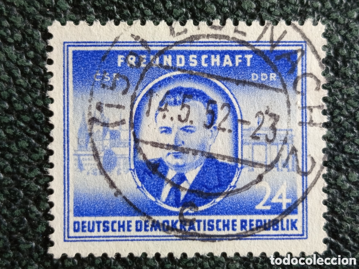 Sellos: Alemania Oriental DDR 1952 Klement Gottwald Amistad Checoslovaquia 24 Pf - Mi #303