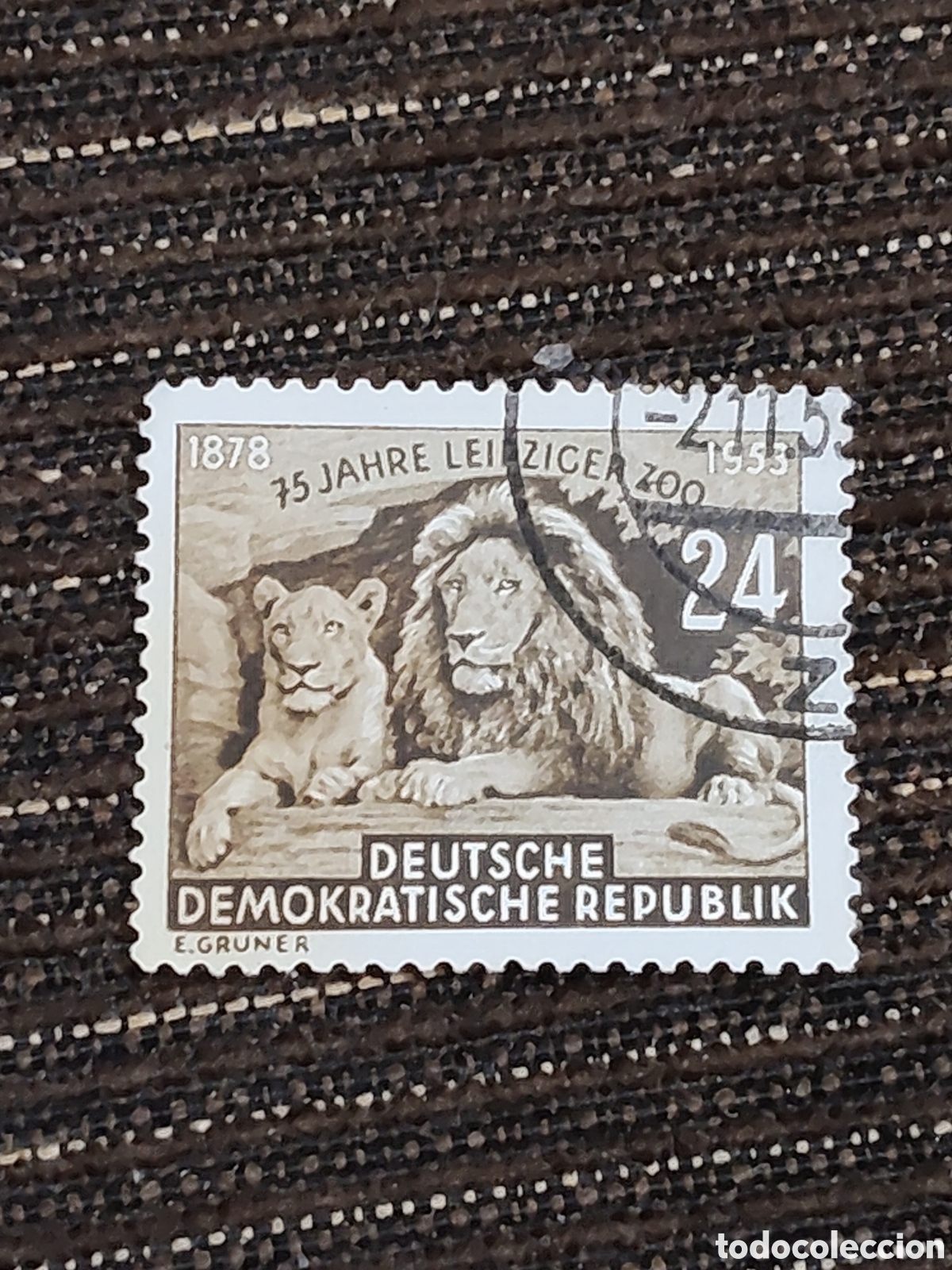 Sellos: Sello de la DDR 75 aniversario del zool&oacute;gico de Leipzig 1953