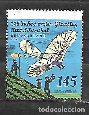 Sellos: 2016: 125 Aniversario del primer intento de vuelo de Otto Lilienthal, 1848-1896 (usado)