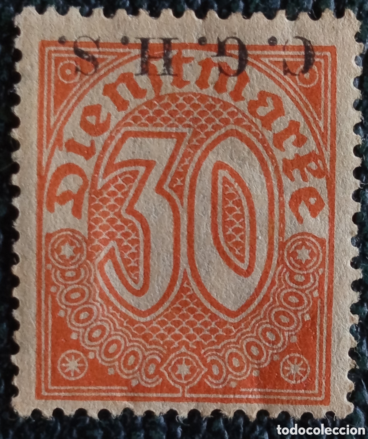 Sellos: Alemania Oficial 1920 Sobrecargo C.G.H.S. Invertido 30 Pf - Michel Dienst #26 K