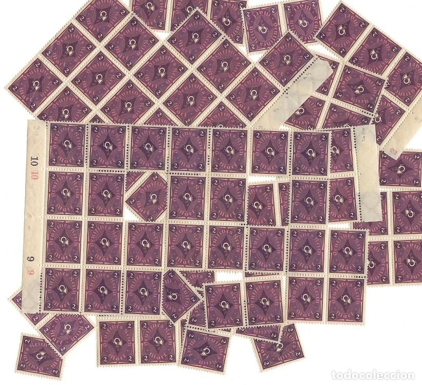 Briefmarken: Imperio alem&aacute;n 1921 - 80 sellos / Serie b&aacute;sica &middot; Cuerno postal : violeta/rosa - Lote muy comercial