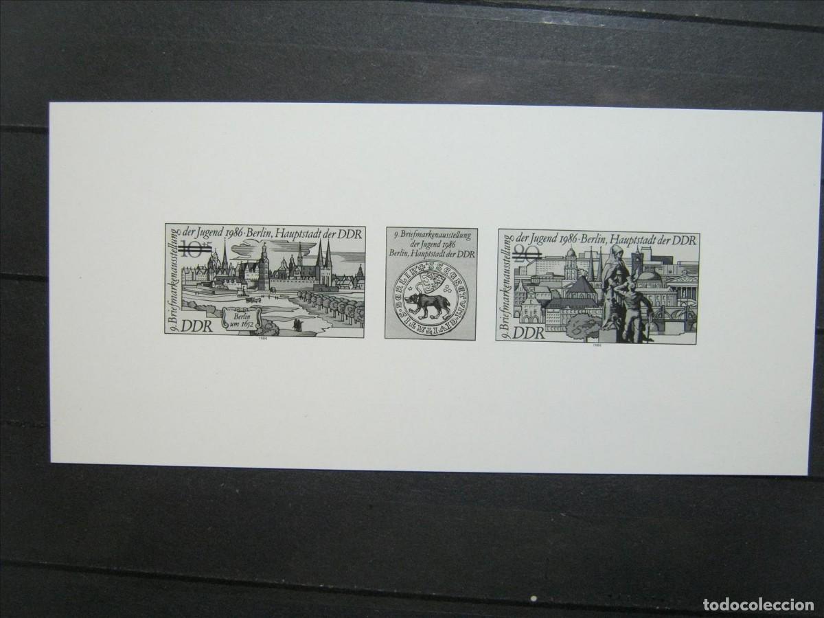 Briefmarken: DDR ALEMANIA ORIENTAL 1986 PRUEBA EN NEGRO YVERT 2652A MNH** LUJO.