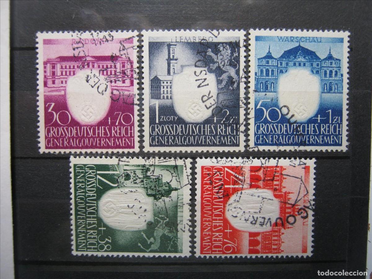 Stamps: ALEMANIA OCUPACI&Oacute;N POLONIA 1943 SERIE YVERT 123/127 USADOS PERFECTOS.