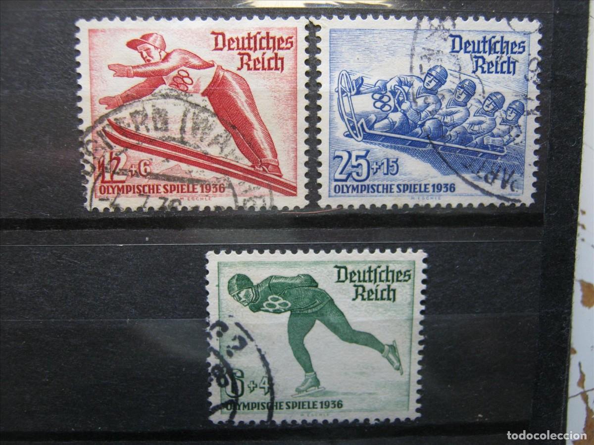 Timbres: ALEMANIA IMPERIO REICH 1935 SERIE YVERT 559/561 USADOS EL AZUL PUNTO CLARO.