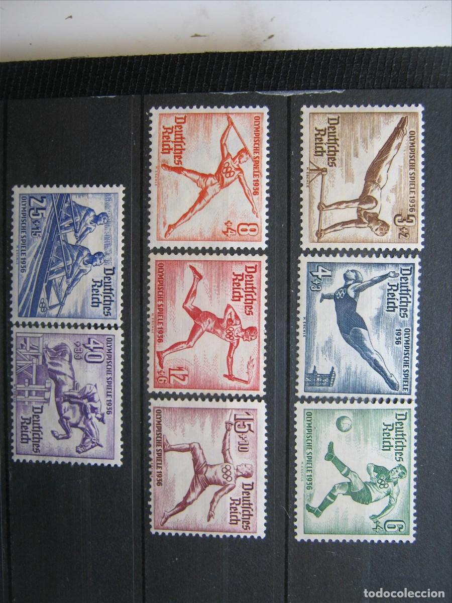Francobolli: ALEMANIA IMPERIO REICH 1936 SERIE YVERT 565/572 MH*/LH* LEVE CHARNELA LUJO.