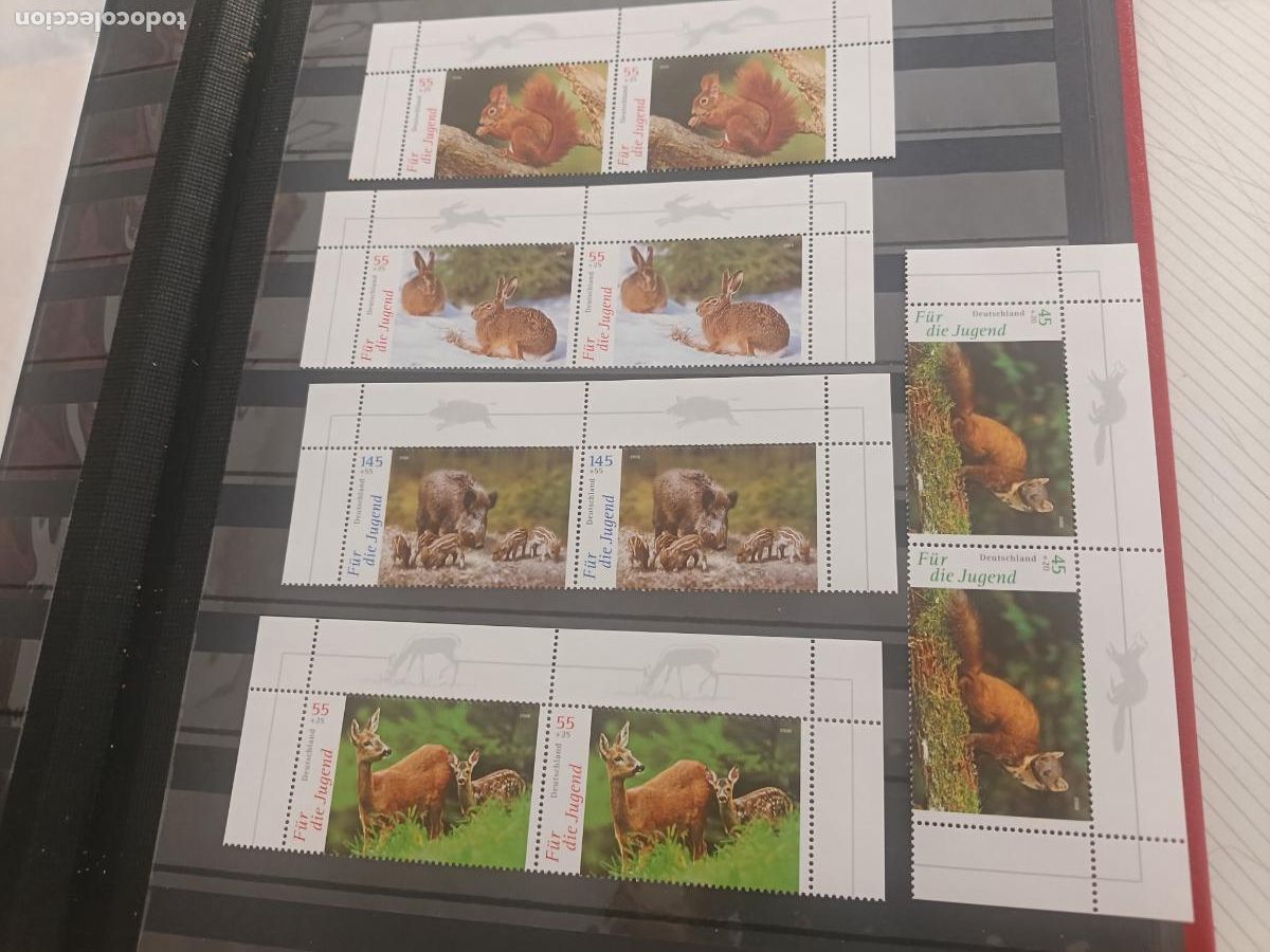 Sellos: Alemania. Lote de sellos nuevos perfectos. Fauna. F&uuml;r die Jugend. M&aacute;s de 7 E de facial