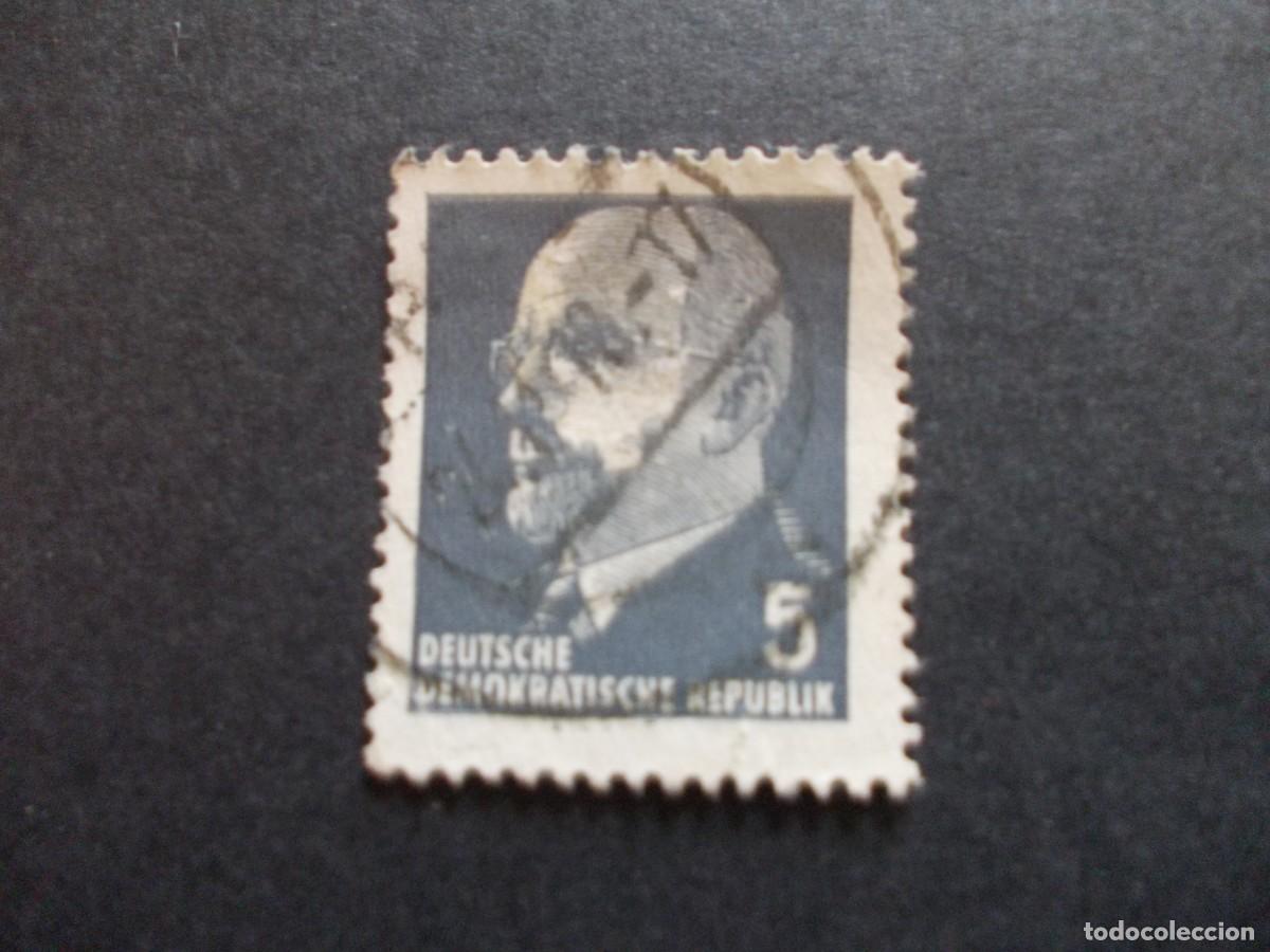 Timbres: Sello DDR 5 pfennig Walter Ulbricht Deutsche Demokratische Republik Alemania Oriental hist&oacute;rico