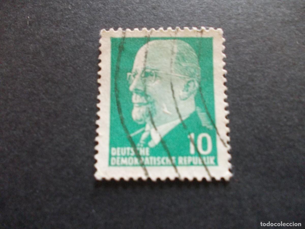 Timbres: Sello Walter Ulbricht DDR 10 pfennig Deutsche Demokratische Republik Alemania Oriental hist&oacute;rica