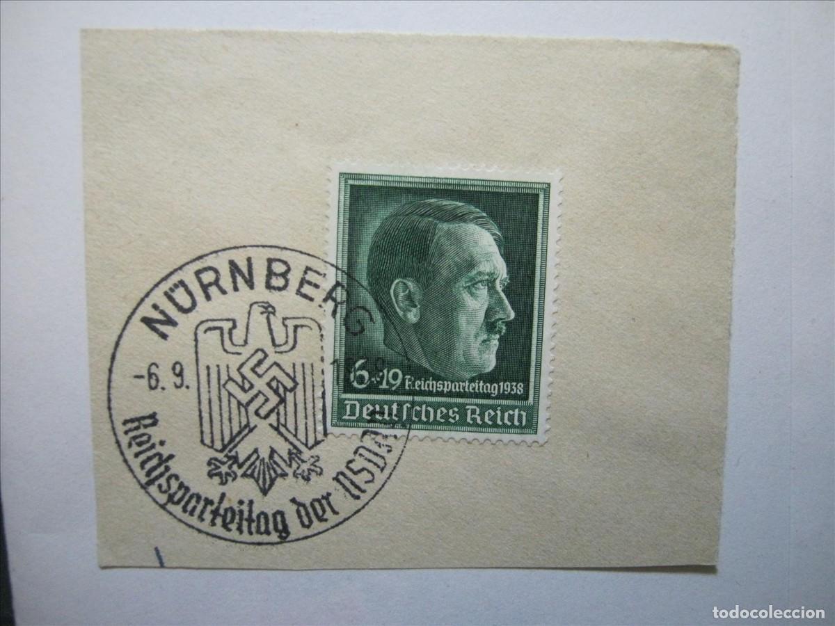 Briefmarken: ALEMANIA IMPERIO REICH 1938 YVERT 613 USADO SOBRE FRAGMENTO MATASELLOS NURENBERG.