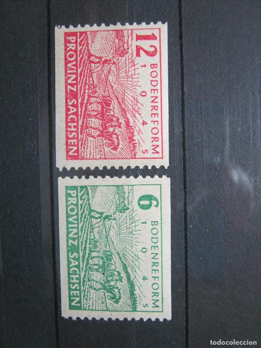 Timbres: ALEMANIA ZONA SOVI&Eacute;TICA SAJONIA 1946 SERIE MICHEL 85 C/86 C MH* LUJO RAROS.
