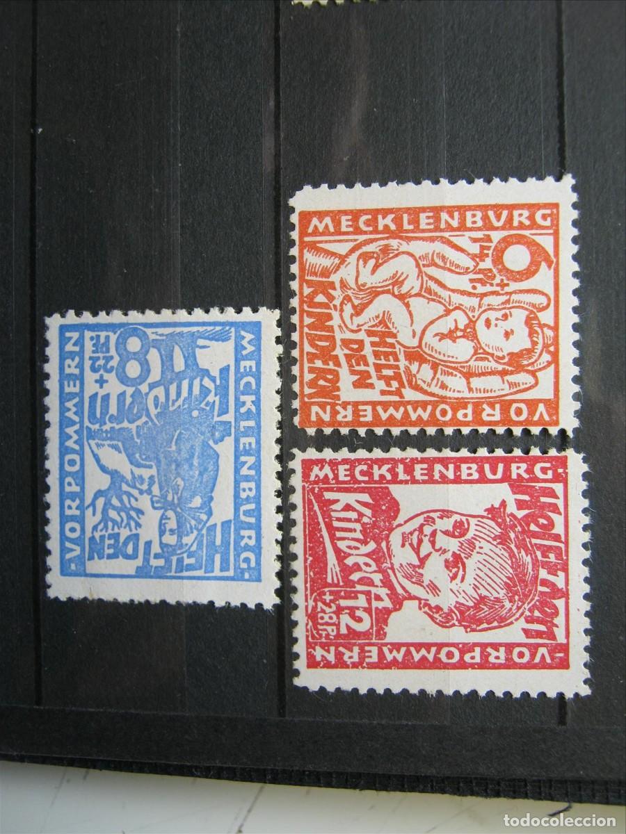 Timbres: ALEMANIA ZONA SOVI&Eacute;TICA MECKLENBURG MECKLEMBOURG 1945 SERIE YVERT 22/24 MH* LUJO.