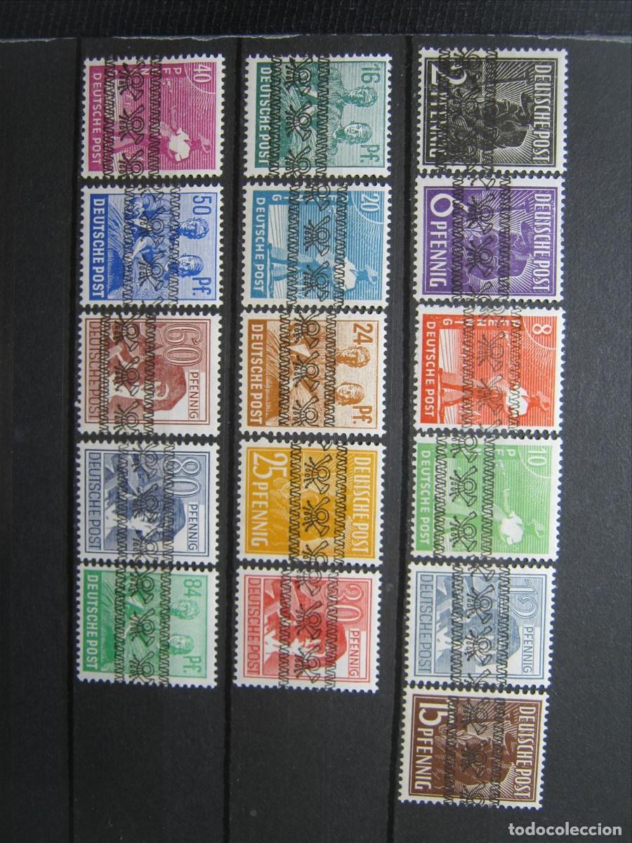 Sellos: ALEMANIA BIZONA 1948 SERIE YVERT 21/36 TIPO II MH* LUJO.